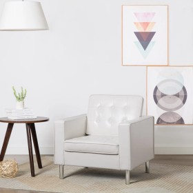 Weißer Sessel aus Kunstleder von vidaXL, Sessel - Ref: Foro24-247019, Preis: 208,39 €, Rabatt: %