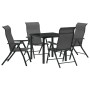 Conjunto de Comedor de Jardín 5 pcs Gris Poliratán