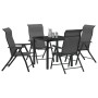 Conjunto de Comedor de Jardín 5 pcs Gris Poliratán