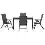 Conjunto de Comedor de Jardín 5 pcs Gris Poliratán