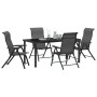 Conjunto de Comedor de Jardín 5 pcs Gris Poliratán