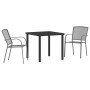 Conjunto de Comedor de Jardín 3 pcs Antracita Acero