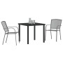 Conjunto de Comedor de Jardín 3 pcs Antracita Acero