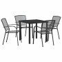 Conjunto de Comedor de Jardín 5 pcs Antracita Acero