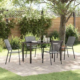 Conjunto de Comedor de Jardín 5 pcs Antracita Acero
