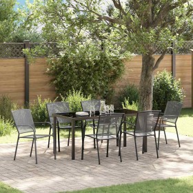 Conjunto de Comedor de Jardín 7 pcs Antracita Acero
