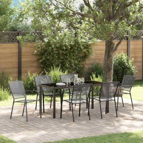 Conjunto de Comedor de Jardín 7 pcs Antracita Acero