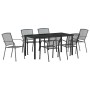Conjunto de Comedor de Jardín 7 pcs Antracita Acero