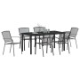 Conjunto de Comedor de Jardín 7 pcs Antracita Acero