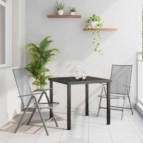 Conjunto de Comedor de Jardín 3 pcs Antracita Acero