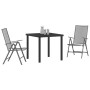 Conjunto de Comedor de Jardín 3 pcs Antracita Acero