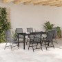 Conjunto de Comedor de Jardín 7 pcs Antracita Acero