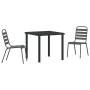 Conjunto de Comedor de Jardín 3 pcs Gris oscuro Acero