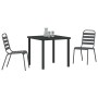 Conjunto de Comedor de Jardín 3 pcs Gris oscuro Acero