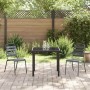 Conjunto de Comedor de Jardín 3 pcs Gris oscuro Acero