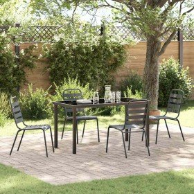 Conjunto de Comedor de Jardín 5 pcs Gris oscuro Acero en Conjuntos de jardín | Comprar online en Foro24