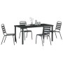 Conjunto de Comedor de Jardín 5 pcs Gris oscuro Acero