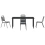 Conjunto de Comedor de Jardín 5 pcs Gris oscuro Acero