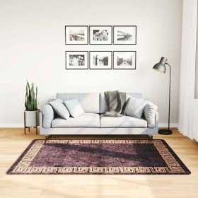 Alfombra lavable antideslizante negro y dorado 120x180 cm