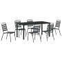 Conjunto de Comedor de Jardín 7 pcs Gris oscuro Acero