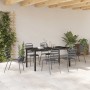 Conjunto de Comedor de Jardín 7 pcs Gris oscuro Acero
