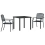 Conjunto de Comedor de Jardín 3 pcs Antracita Acero