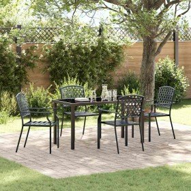 Conjunto de Comedor de Jardín 5 pcs Antracita Acero