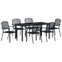 Conjunto de Comedor de Jardín 7 pcs Antracita Acero