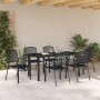 Conjunto de Comedor de Jardín 7 pcs Antracita Acero