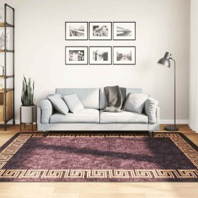 Alfombra lavable antideslizante negro y dorado 160x230 cm