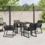 Conjunto de Comedor de Jardín 5 pcs Negro Poliratán