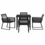Conjunto de Comedor de Jardín 5 pcs Negro Poliratán