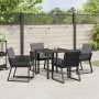 Conjunto de Comedor de Jardín 5 pcs Negro Poliratán