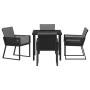 Conjunto de Comedor de Jardín 5 pcs Negro Poliratán