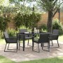 Conjunto de Comedor de Jardín 5 pcs Negro Poliratán