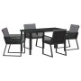 Conjunto de Comedor de Jardín 5 pcs Negro Poliratán