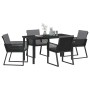 Conjunto de Comedor de Jardín 5 pcs Negro Poliratán