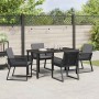 Conjunto de Comedor de Jardín 5 pcs Negro Poliratán