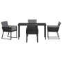Conjunto de Comedor de Jardín 5 pcs Negro Poliratán