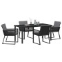 Conjunto de Comedor de Jardín 5 pcs Negro Poliratán