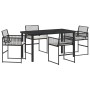 Conjunto de Comedor de Jardín 5 pcs Negro Poliratán