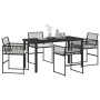 Conjunto de Comedor de Jardín 5 pcs Negro Poliratán