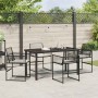 Conjunto de Comedor de Jardín 5 pcs Negro Poliratán