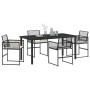 Conjunto de Comedor de Jardín 5 pcs Negro Poliratán