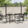 Conjunto de Comedor de Jardín 5 pcs Negro Poliratán