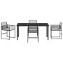 Conjunto de Comedor de Jardín 5 pcs Negro Poliratán