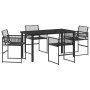 Conjunto de Comedor de Jardín 5 pcs Negro Poliratán