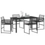 Conjunto de Comedor de Jardín 5 pcs Negro Poliratán
