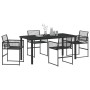 Conjunto de Comedor de Jardín 5 pcs Negro Poliratán