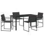 Conjunto de Comedor de Jardín 5 pcs Negro Textileno y acero en Sillas de jardín | Comprar online en Foro24